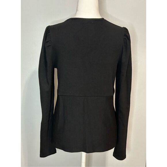 Marine‎ Layer Lexi rib v-neck black top women’s XL NEW - Picture 5 of 12